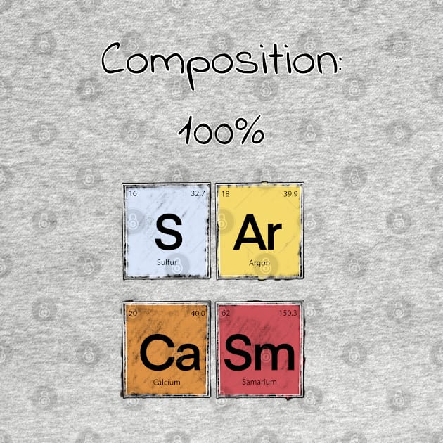 Science Sarcasm S Ar Ca Sm Elements of Humor Composition  White by Uwaki